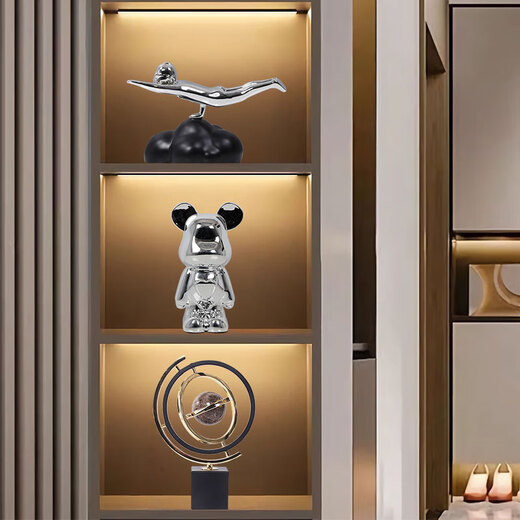 Soft Decoration Ornament Feel Light Luxury Model Room Wohnzimmer TV -Schrank Open Grid Sales Office Bücherregal Dekoration 3883 STEP UP UP up