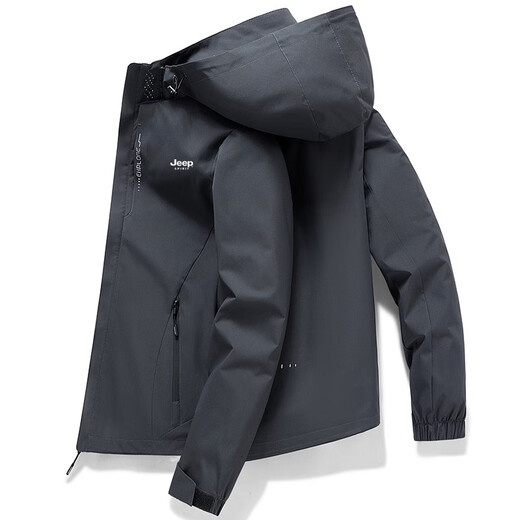 Jeep Spirit Jeep Jacke Herrenjacke Tops Herbst und Winter Dünne neue, feste Farbe Trendy mit mittleren und jungen Kapuzenjacke mit Kapuze-Hemd A655-6628 Dunkelblau XL (126jin [Jin ist gleich 0,5 kg] -140jin [Jin ist gleich 0,5 kg]))