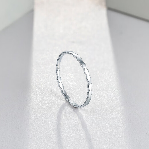 Saturday Fu PT950 platinum ring women's ripple ring PT013549 No. 12, about 0.97g birthday gift