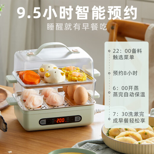 小熊（Bear）煮蛋器 蒸蛋器 智能电蒸锅小型2-3人用自动断电 家用多功能早餐机煮鸡蛋神器ZDQ-B06N3 