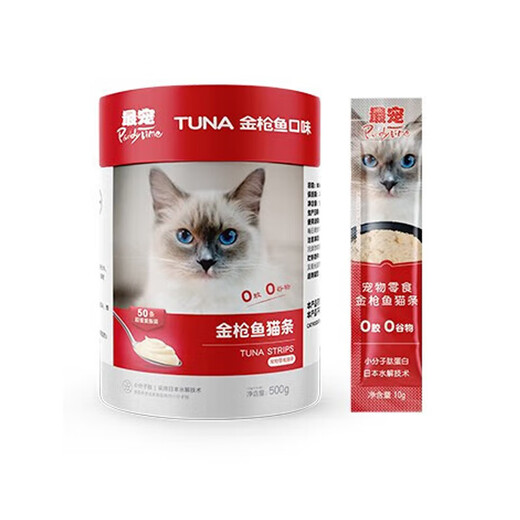 The most beloved (Paddy Time) cat snacks, pet cat wet food, liquid cat meat strips, gastrointestinal protection, kitten and adult cat strips, tuna cat strips 500g
