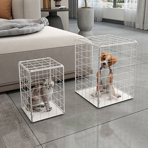 Cat Cage Home Super Large Free Space Cat Nest Dog Cage Puppy Cage Six Sides Portable Folding Pet Cage White 30*30*30cm 10Jin Jin is equal to about 0.5kg