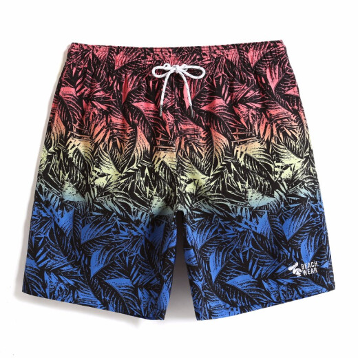 Gailang Water Park Beach Hosen Schnelltrocknen können Shorts ungezwungene große Hosen Beach Urlaubsbox Schwimmboden H1381 Gradient Leaf 3xl