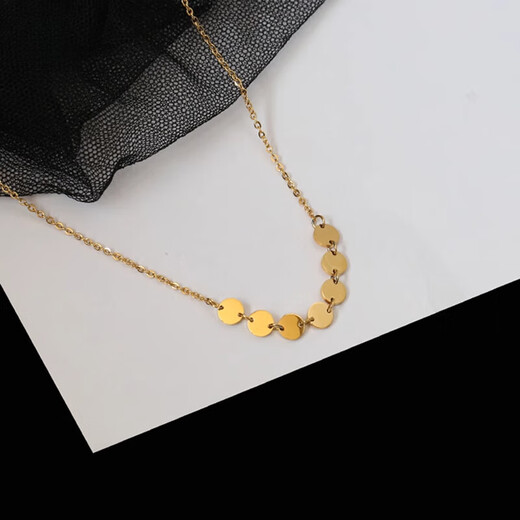 Chinese Valentine's Day gift 14K gold design necklace for women versatile accessories clavicle chain short style gold chain length 36+4cm