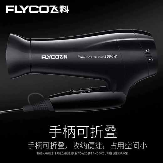 飞科（FLYCO）电吹风机家用恒温负离子恒温速干护发大功率电吹风宿舍可折叠冷热风网红款电吹风机 FH6231【2000W大功率黑色速干】