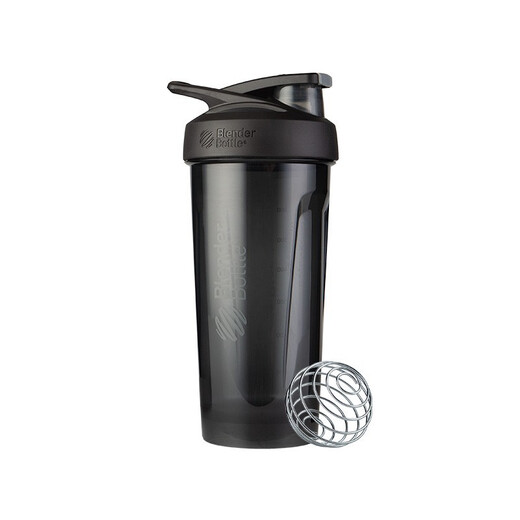 Blender Bottle Shaking Cup Sports Fitness Water Cup Men's and Girls' Protein Powder Blending Cup Large Capacity Plastic Cup High Temperature Resistant Tritan Material Dark Black 800ml