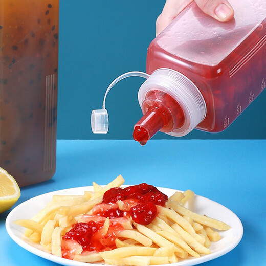 Jingju squeeze sauce bottle large diameter jam bottle squeeze bottle salad sauce bottle sauce bottle commercial thickened model 1000ml large diameter square squeeze sauce bottle 1 piece