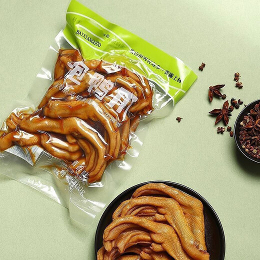 柏项粿广西泡鸭爪奶茶店同款柏项粿香辣味清香味龙岩带汁泡鸭翅广西特产 香辣味 275g 鸭翅5个装/袋