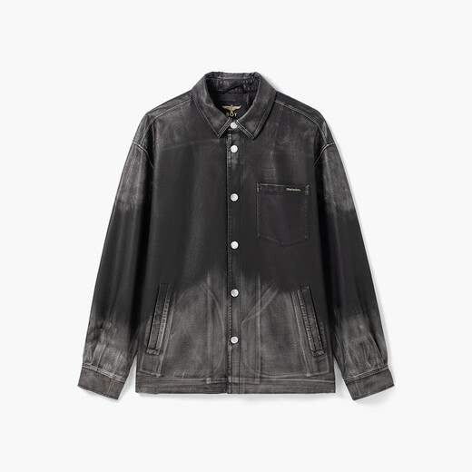 BOY LONDONBOYLONDON spring couple style long-sleeved three-dimensional letter gradient retro style imitation leather jacket N44001 Gray XS