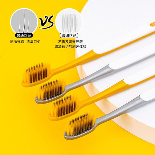 Yuli (yuli) adult household bamboo charcoal soft bristle toothbrush 2 pieces