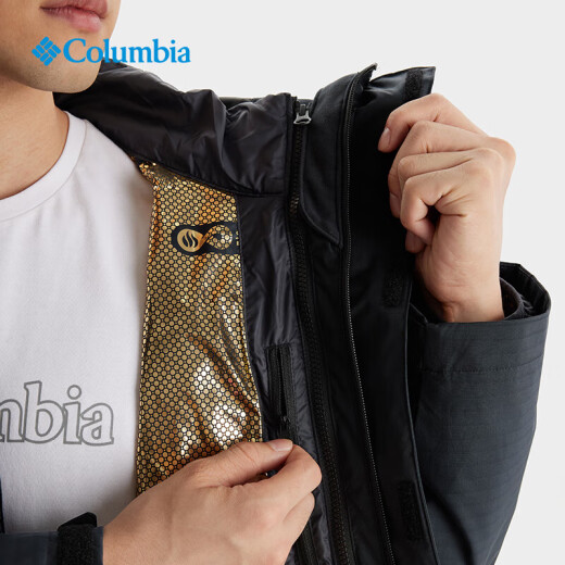 Columbia哥伦比亚户外24秋冬新品男子金点热能冲锋衣防水夹棉三合一WE6198 010 M/175/96A