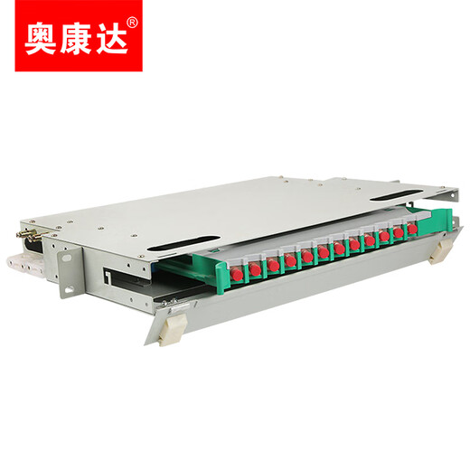 奥康达 电信级SC FC LC ODF光纤配线架单模加厚抽拉式机架式熔纤盘终端盒熔接盘光纤法兰盘 12154 FC12芯12口ODF光纤配线架