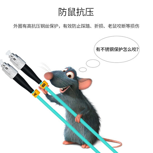 EB-LINK 电信级LC-LC铠装OM3万兆多模双芯10G光纤跳线OM4双工尾纤防鼠咬抗拉抗压 铠装万兆多模双芯OM4 35米