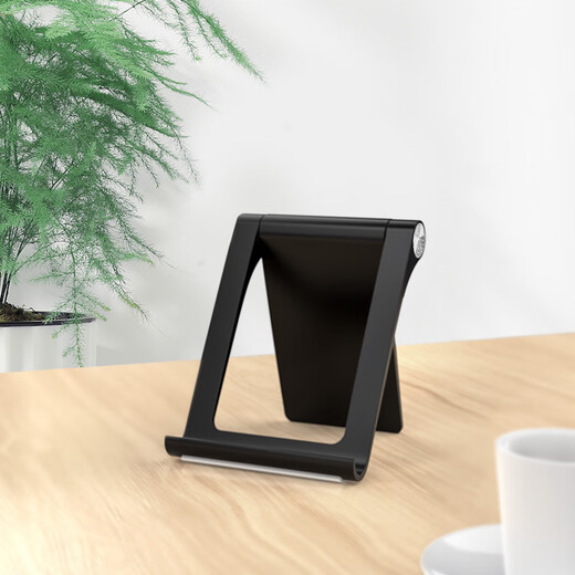 Lingchen Desktop mobile phone holder Adjustable multi-function lazy person holder Foldable portable live broadcast mobile phone stand Mobile phone holder iPad mobile phone tablet universal black