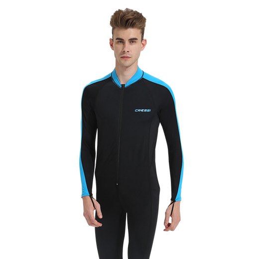 CRESSI Italian jellyfish snorkeling suit, one-piece diving suit, snorkeling suit, long-sleeved sun protection swimsuit for men and women, black blue M