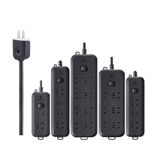 Bull two-pin plug row two-hole socket two-pin plug strip 2-pin converter 0.5 meters 1 meter ultra-short line USB 3 socket (8120) - main switch line 1 meter