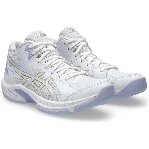 ASICS women's volleyball shoes cushioning, wear-resistant, supportive, breathable, white synthetic leather, mesh material, rubber outsole White 39