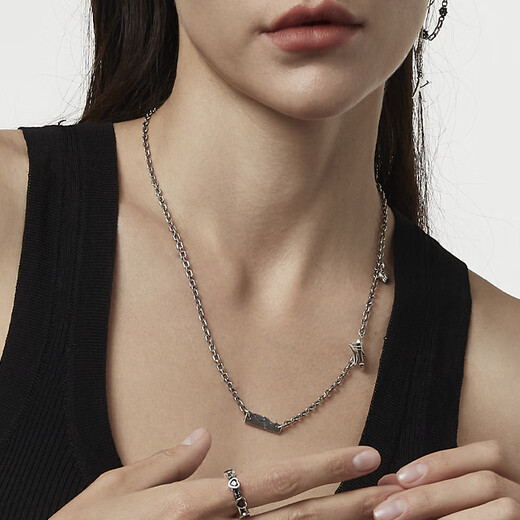 ROCK&RIDE Starburst Chain Necklace S925 Silver Chain Clavicle Chain Women's niche design trendy Starburst Chain (50CM)