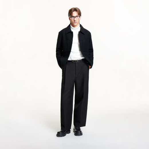 Jack Jones (Jack / Jones) Vêtements masculins printemps et automne Dust Dust Fashion Street Short Wainen Jacket 100% laine décontractée en laine E40 Black 3xl 195