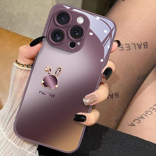 思唯创适用苹果16promax手机壳iPhone16pro手机保护套钛金属漆镜头全包防摔梅子色兔子女款保护壳简约 【梅子色兔子】亲肤手感+强力防摔 iPhone16Pro