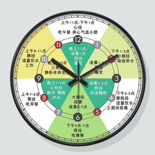 Pengchuang Light Welfare Ziwu Liuzhu Uhr Health Club Wanduhr Moderne Schönheitssalon Automatische Uhr A728 Schwarz [Radiowellenbewegung Automatische Zeit] 8 Zoll (Durchmesser 20 cm)
