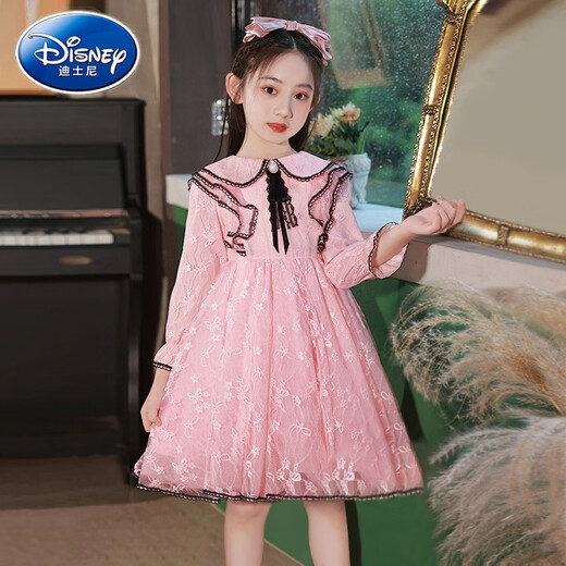 迪士尼（Disney）女童连衣裙儿童公主裙夏季小女孩衣服裙子夏天夏装2024新款童装女 2601粉色 140cm(140cm)