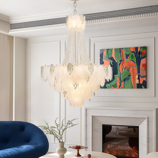 
Dina French living room chandeliers high-end luxury crystal lamp villa duplex building headlight bedroom dining light new 2025 P9887/50 full spectrum three-color light