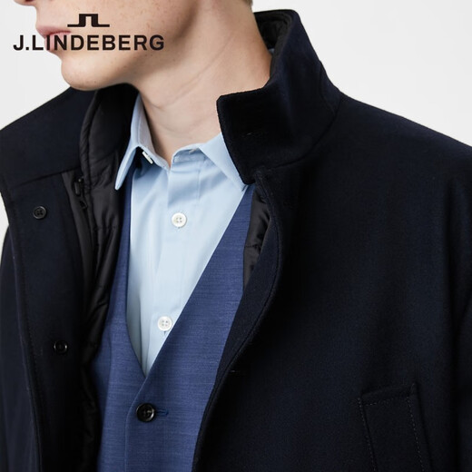 
J. Lindeberg Shopping Mall same spring and summer wool blend long casual wool jacket for men 5193WT504 PAF dark black blue S