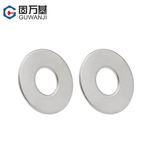 Guwanji iron galvanized flat washer, thickened metal washer, Washer, round screw washer, ultra-thin flat washer, M10*20*2, 50 pieces