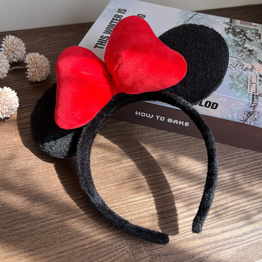 MOYAN Internet celebrity amusement park cartoon Mickey headband holiday party funny non-slip face wash plush headband hair accessory Mickey (Bandian) A28-106
