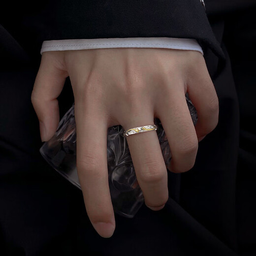 Ye Zhu S925 silver ring men's trendy and versatile INS open index finger single ring lone star ring student birthday gift 925 silver lone star ring YS24