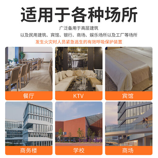 Fire mask, anti-smoke and gas mask, hotel national standard 3C certified household fire escape fireproof TZL30 filter self-rescue respirator, 12-piece set for home fire protection