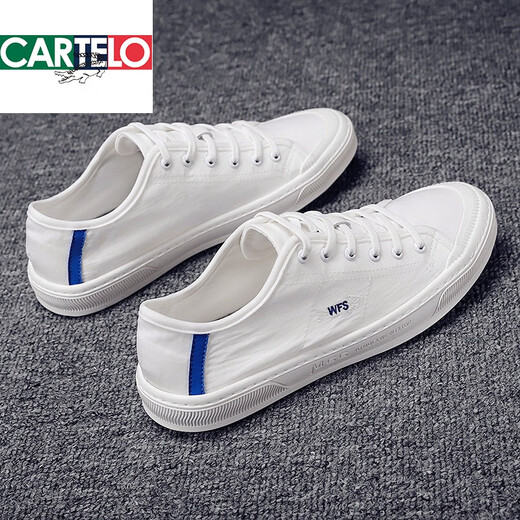 卡帝乐鳄鱼（CARTELO）潮牌2025新款男鞋夏季透气薄款板鞋男士小白鞋潮流百搭帆布鞋休闲 S688黑色 42