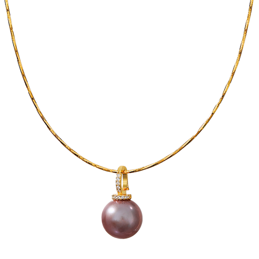 Daila 925 Silver Freshwater Pearl Necklace Pendant Women's Fashion Accessories Mother's Day Gift 520 Gift Approx. 13-14mm