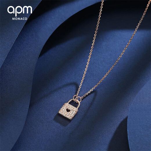 Apm baby love lock rose gold necklace fashion women simple fashion personality clavicle chain sweater chain