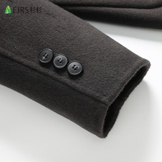 Shanshan Traje de lana a doble cara Traje de lana para hombres Single Slim Warm Wool Coat Men's Suit Top Black 175