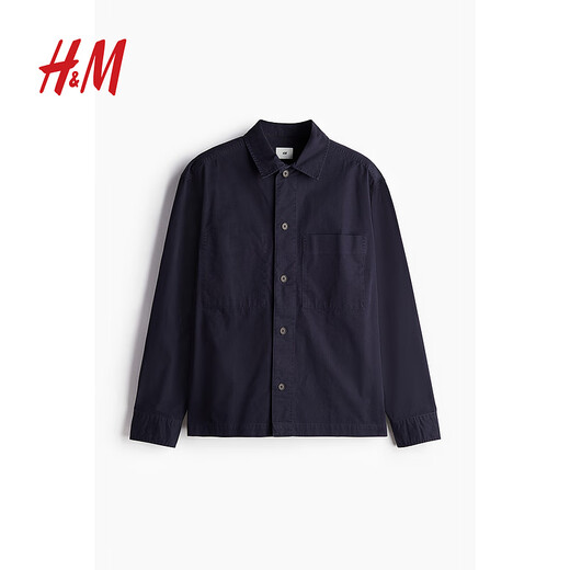 H/M Camisa de chaqueta delgada para hombres de la chaqueta para hombres 1231425 Navy 180/116