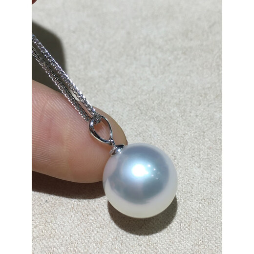 South Sea white pearl pendant cold light Australian white extremely strong light 18K gold seawater pearl oyster bead melon seed buckle Australian white pearl 10mm