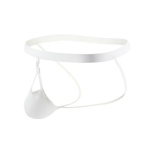 Zi Jiafu men's sexy underwear, empty back thong detachable PP thong underwear with exposed bladder, men's sexy and convenient intercourse, black ribbed black cloth 4XL (108-115cm)