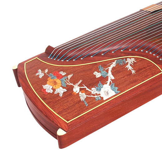 Dunhuang Brand Guzheng Shanghai National Musical Instrument Factory 1 21-String Guzheng 694L Patché à pivoine de bon augure coloré