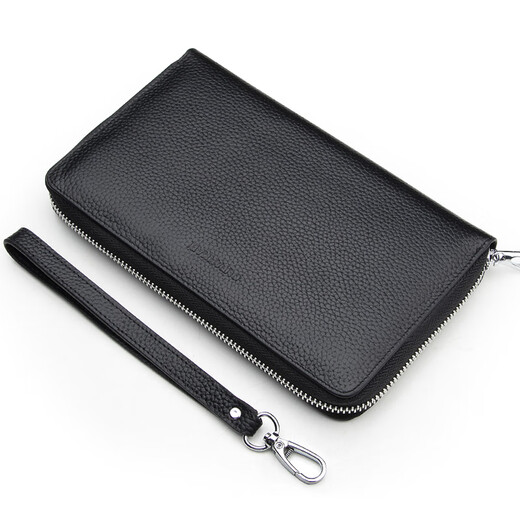 Oufan Kati Large Capacity Card Holder Men's Genuine Leather Card Holder Women's Business Card Holder Bank Card Card Holder Multi-Card Slot Storage Bag Document Bag Black