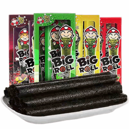 Boss Zai Thailand imported snacks Boss Zai seaweed roll box children's roasted crispy seaweed ready to eat 1 box total 9 pieces original flavor X1 box