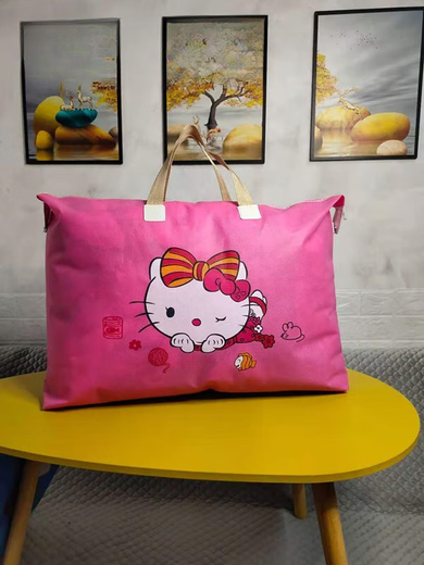 
Shenzhi Kindergarten quilt storage bag quilt storage bag Large size clothes sorting kindergarten SN6629 Pink KT cat Medium size 46x70cm