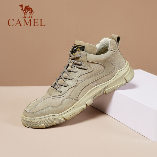 [Same style in shopping malls] Camel (CAMEL) men's shoes autumn high-top functional style daily suede texture casual work shoes A042353290. Light sand (plus velvet) 41