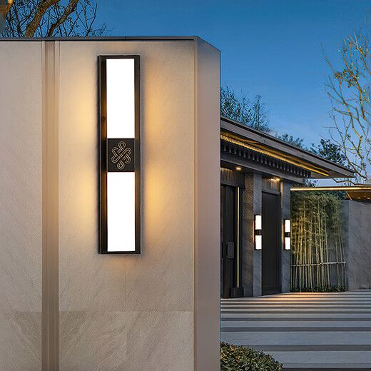 Huilang outdoor full copper wall light waterproof corridor stairs courtyard door front balcony terrace outdoor wall light 7027-47CM three colors of electricity connection
