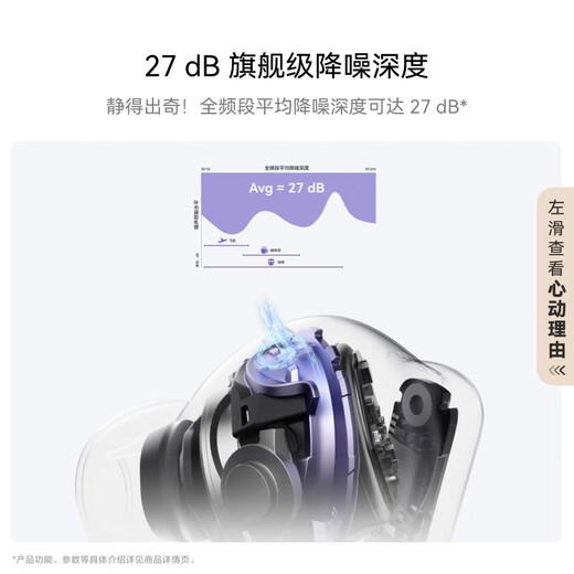 Huawei FreeBuds 6i True Wireless Noise Canceling Bluetooth Headphones Flagship Noise Canceling Depth Music Games Universal for Android/Apple Phones Streamer Purple