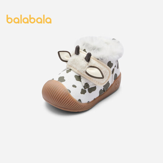 Balabala baby toddler shoes for boys and girls plus velvet thick boots 2024 autumn and winter high top shoes 208424144106