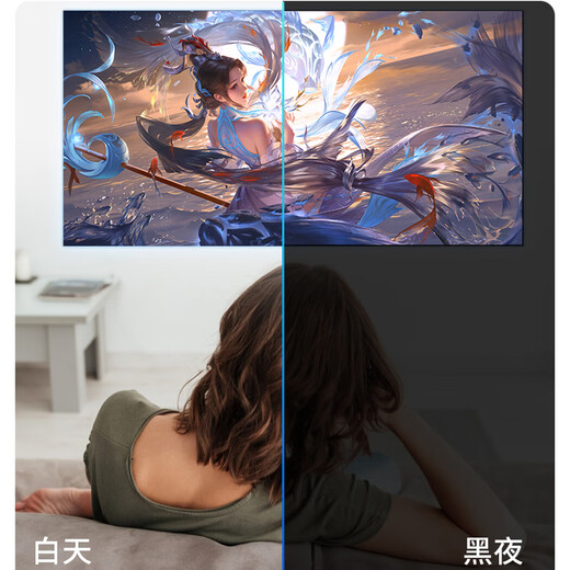 Super Lion Projector Home Daytime 4K Ultra HD Home Theater Bedroom Living Room All-in-One TV Wireless Screen Projection Autofocus No Need to Turn Off the Lights Office Conference Projector S7 4K Ultra HD +100-inch Anti-light Curtain