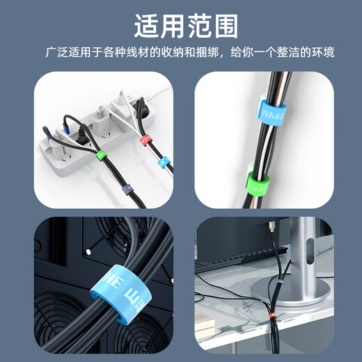 SAMZHE Velcro Free-cut Computer Cable Organizer Tying/Bundling/Tie/Wire Strap Back-to-Back Organizing Belt 20*1000mm Blue MST-09