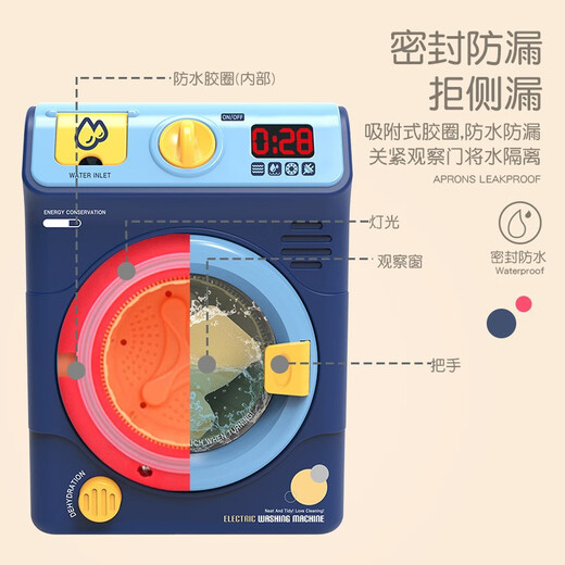 Children's House Playing Toy Set Electric Rotable Water Outlet Mini Children's Drum Washing Machine Children's Day Gift Weier Powder
